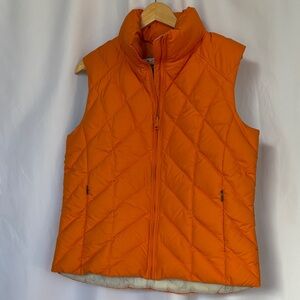 Columbia Women's Orange Quilted Down Vest Size M EUC